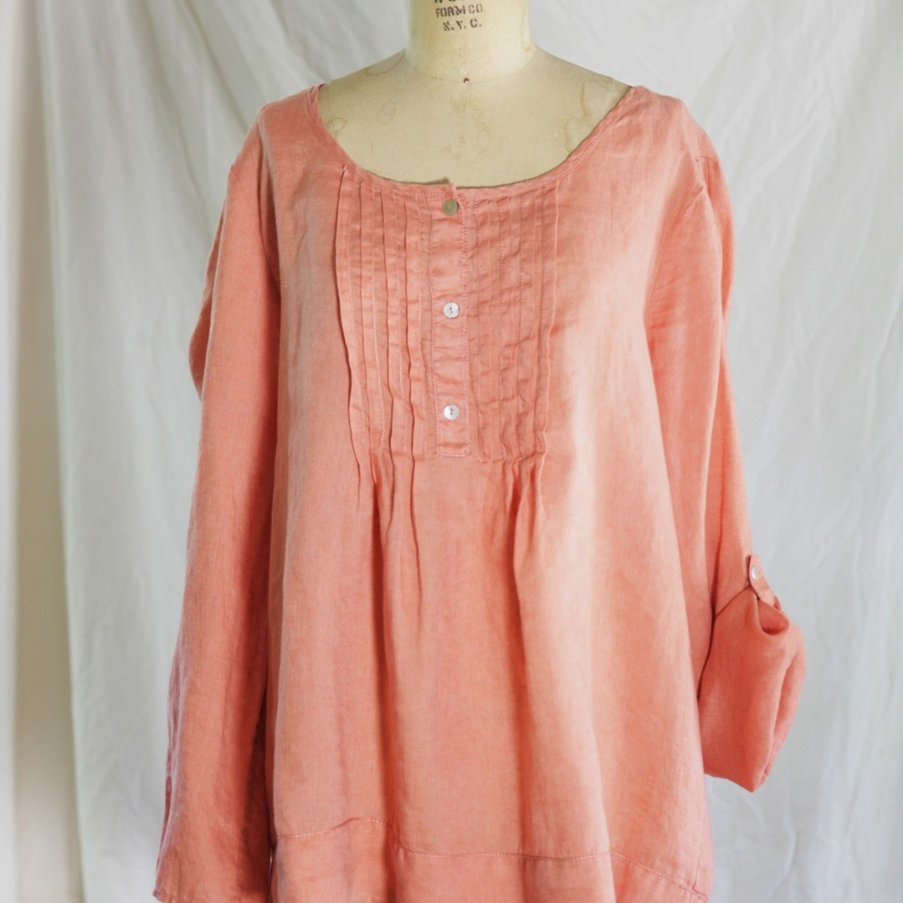 Nurture Women's XL Peach Linen blouse/tunic